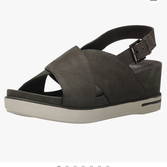 Eileen Fisher Shoes - Eileen Fischer Grey Strap Platform Sandal